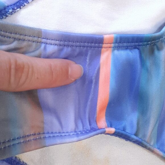 3/$20 NEW Mandarine & Co Tie Side Star Bikini Bottom Swimwear Watercolor Striped - Picture 7 of 11